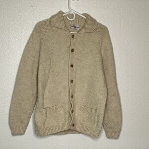 Swaledale Woollens Cardigan Womens Ivory Sz M-L 100% British Wool Cottage Granny